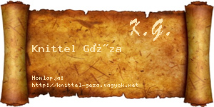 Knittel Géza névjegykártya