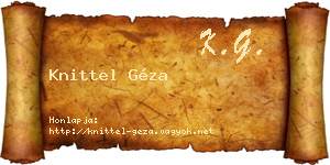 Knittel Géza névjegykártya
