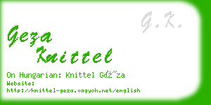 geza knittel business card